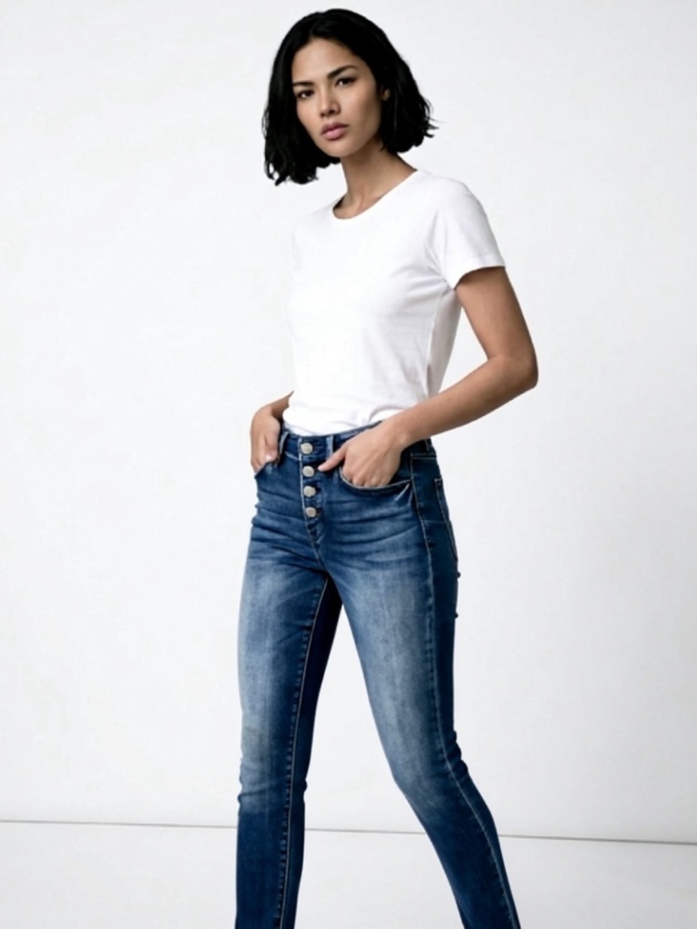KanCan Like New Signature Jeans High Rise Skinny Exposed Button Fly Size 25